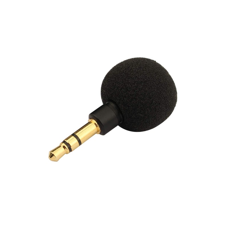 Futheda 3.5mm Mini 3-Pole Stereo Omnidirectional Mic Portable Microphone Compatible with Mobile Phone Pad PC Laptop Studio Video Recording Noise Cancelling Small Mic Plug and Play - Image 1